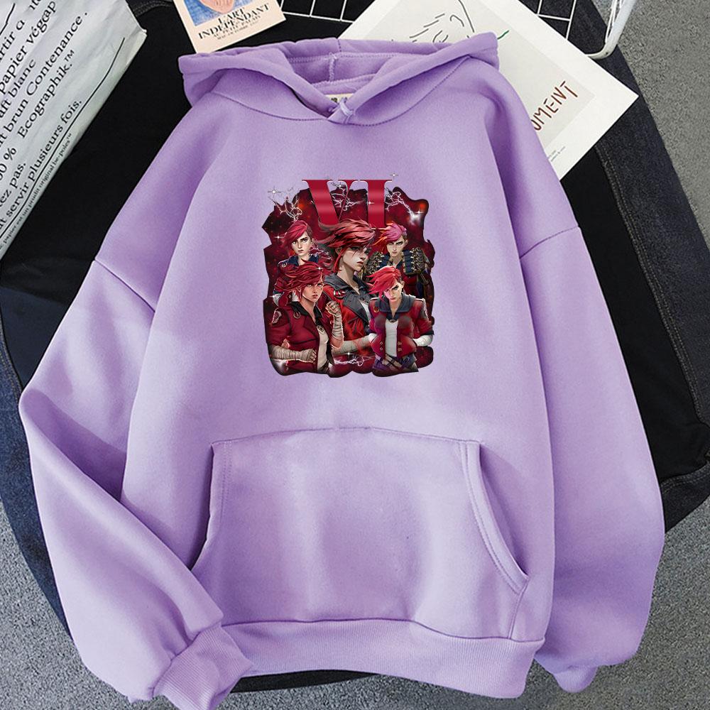 Vi Arcane Hoodie Graphic Print Animation Punk Sweatshirt Long Sleeve 2025 New Popular Clothing Soft Sudaderas Unisex Pullovers