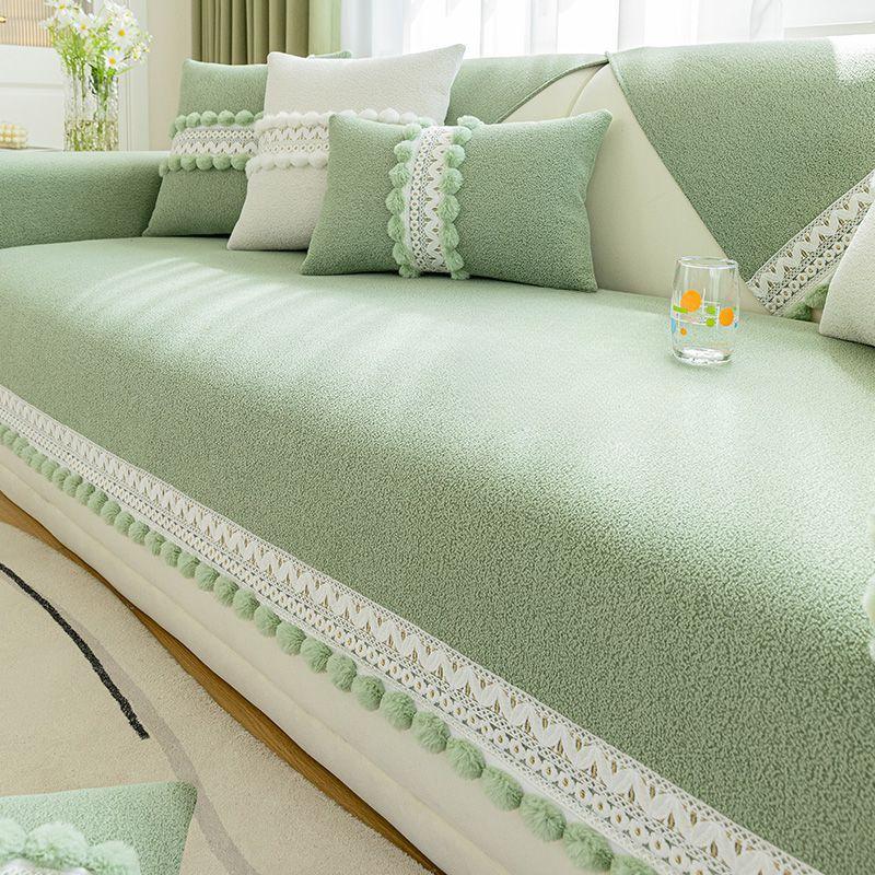 

Однотонная диванная подушка из синели, всесезонная универсальная, простой современный чехол для дивана, противоскользящая и грязеотталкивающая комбинированная диванная подушка 70*70