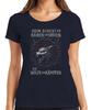 Odin schickt Raben Wölfe Kämpfen Fenrir Wikinger Nordisch Runen Damen T-Shirt