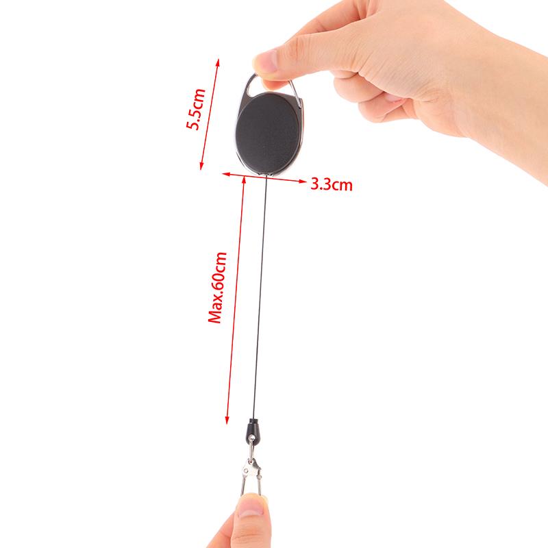 Retractable Key Chain Reel Badge Holder Retractor With Quick Release Spring Clip Fishing Accessories