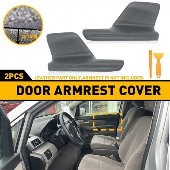 Gray Car Interior Door Armrest Cover Leather Fits 11-17 Honda Odyssey Waterproof