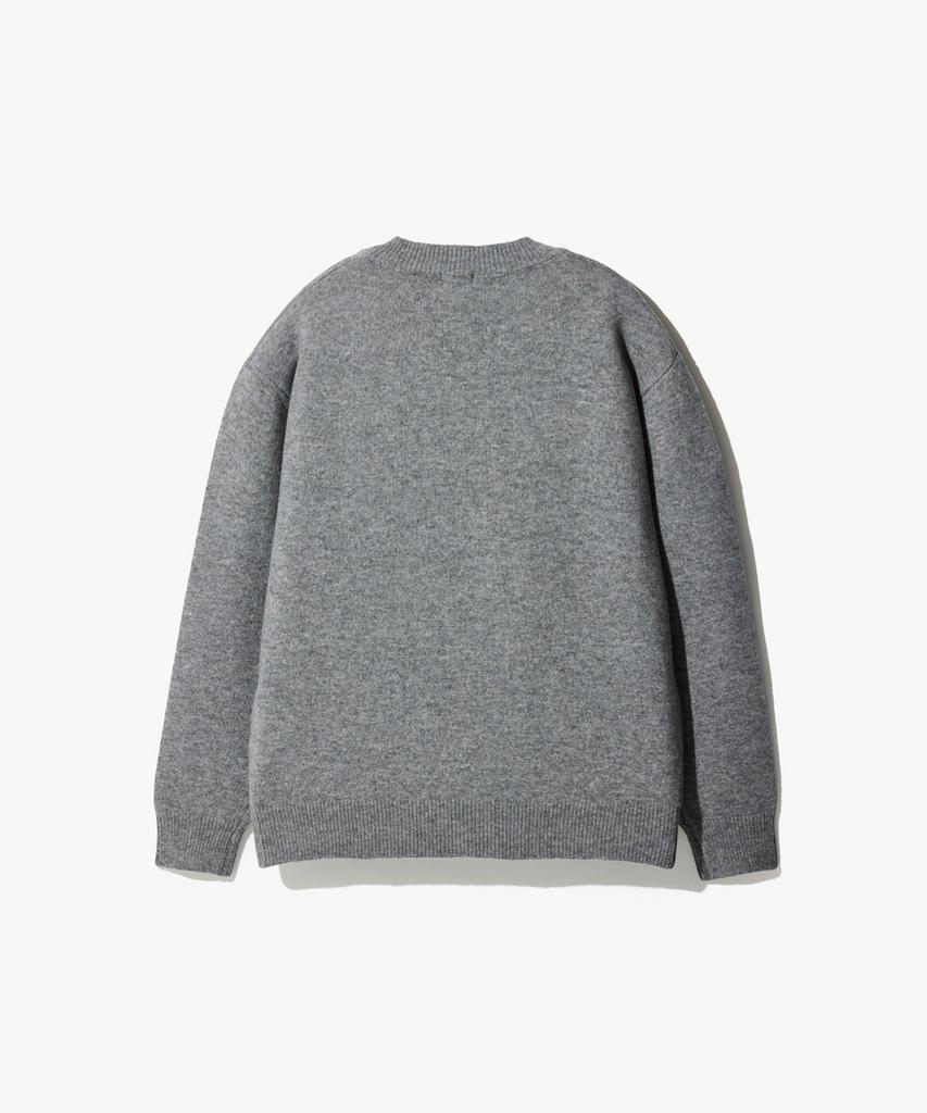 STCO V-Neck Solid Knit Gray (Semi-Oversized Fit)_Sktxa52Nsg