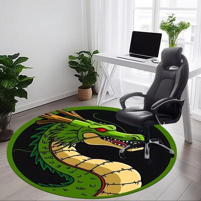 1pc Dragon, Fantasy Art Chair Carpet for Office, Round Non-Slip Durable Large Size Office Carpet, Suitable for Office, Beautiful Decoration
