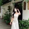 Summer Waist Temperament Design Senior Sense Gentle Long Dress French Coffee Break Elegant Jacquard Short Sleeve Dress Female Tide
