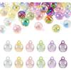 Cheriswelry 36Pcs Disco Ball Acrylic Pendants Transparent Faceted Ball Charm Ornament 21mm 6 Colors for Earring Bracelet Hair Accessory Jewelry