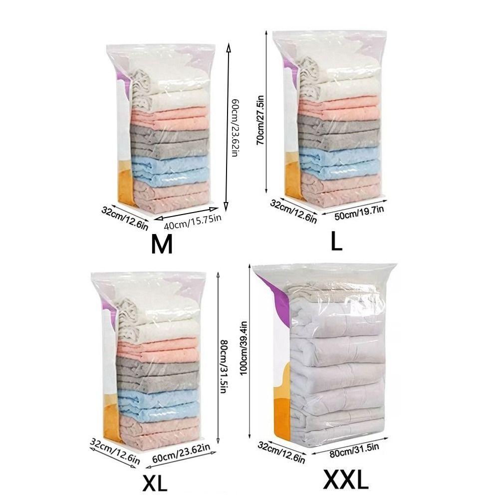 No Pump Vacuum Storage Bags Dust-proof Clothes  Blankets Organizer  Travel Accessories