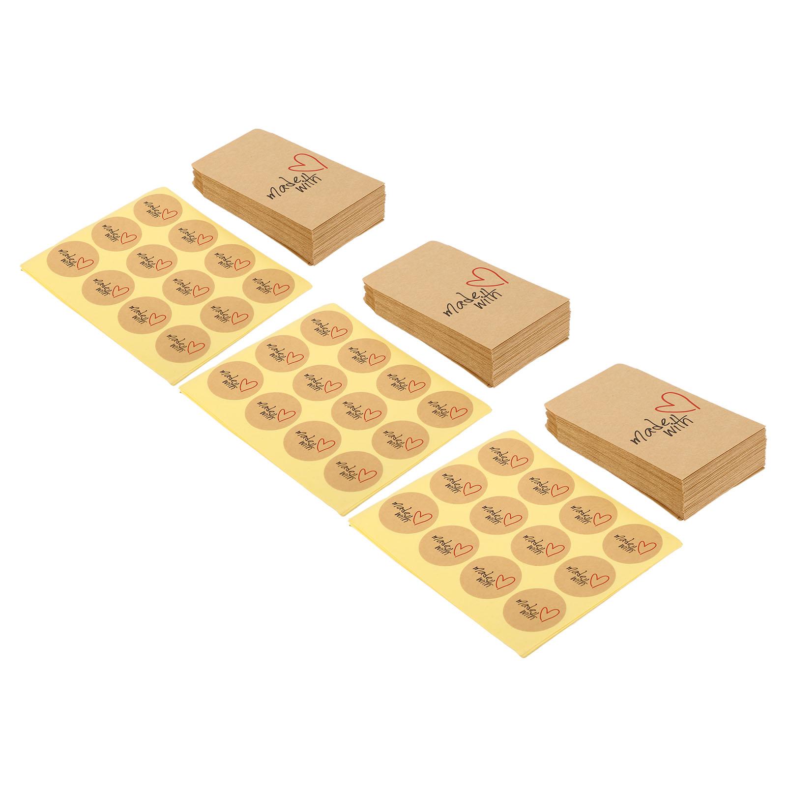 

150 шт. конвертов для приглашений из крафт-бумаги, элегантные маленькие конверты в стиле ретро с милыми наклейками для коллекционирования Made with