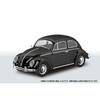 Aoshima Bunka Kyozai 1/32 Scale Rakupla Snap Kit No. 20-BK Volkswagen Beetle Black Pre-Colored Plastic Model Kit (Car)