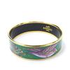 Used HERMES bracelet Emilel GM metal/enamel 35g green Purple Accessories