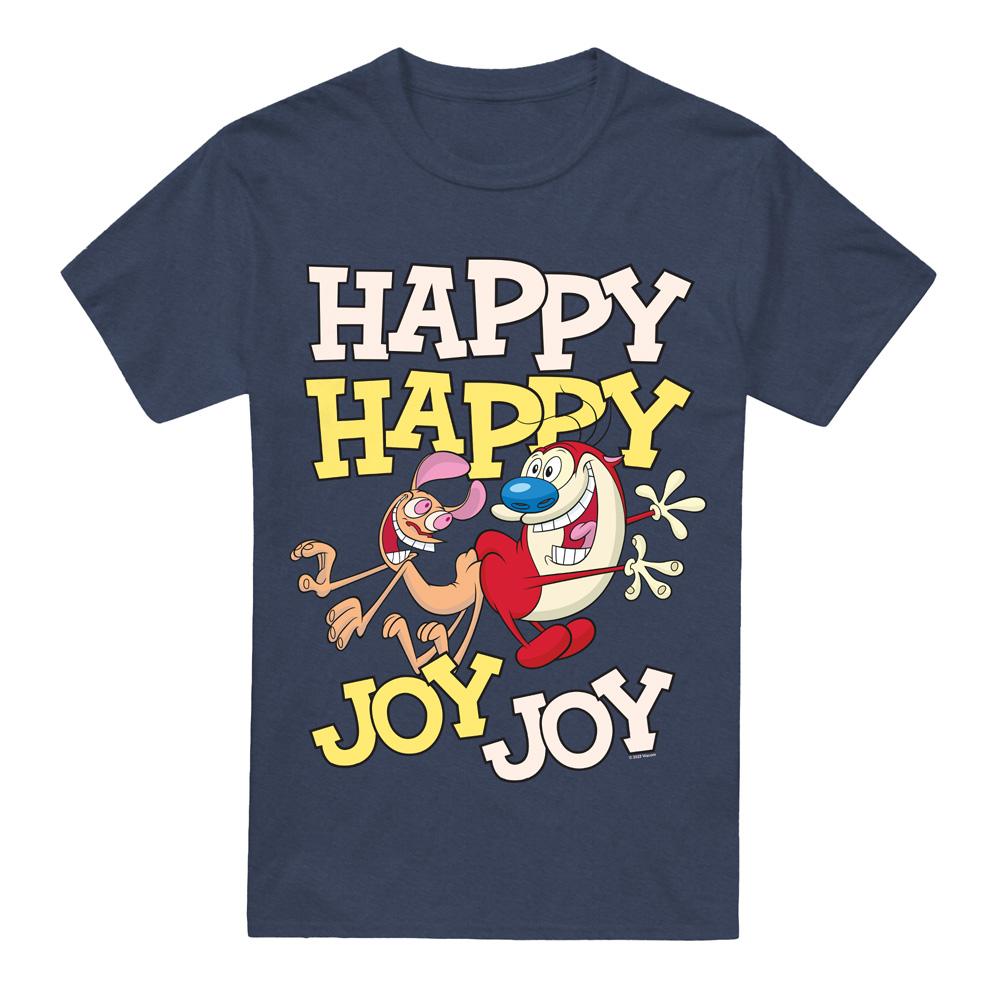 Ren & Stimpy Unisex Adult Happy Happy Joy Joy T-Shirt