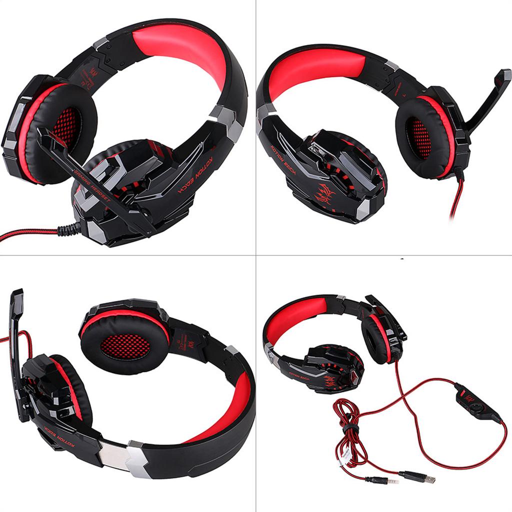 G9000 3.5mm Gaming Headphone Stereo Game Headset Noise Cancellation Earphone with Mic LED Light Volume Control for PS4