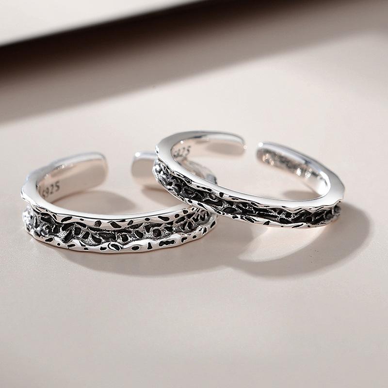 Couple Ring Abyss A Pair of High-end Pairs of Rings, Niche Design Old and Retro, Give Boyfriend Gifts
