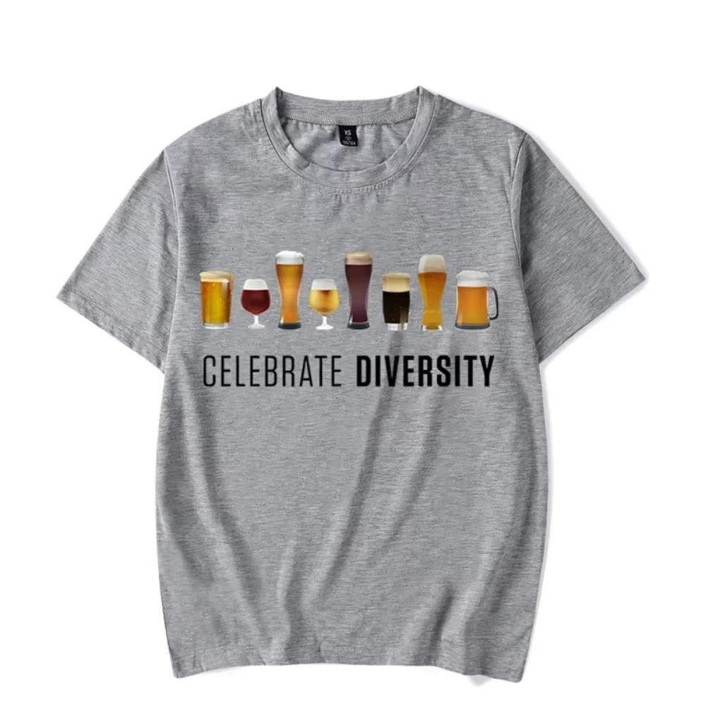 CELEBRATE DIVERSITY Beer Men T-Shirt Funny Brother Summer Men Women Tshirts Beer Lover Unisex Tshirts Oversized Tees  Camiseta
