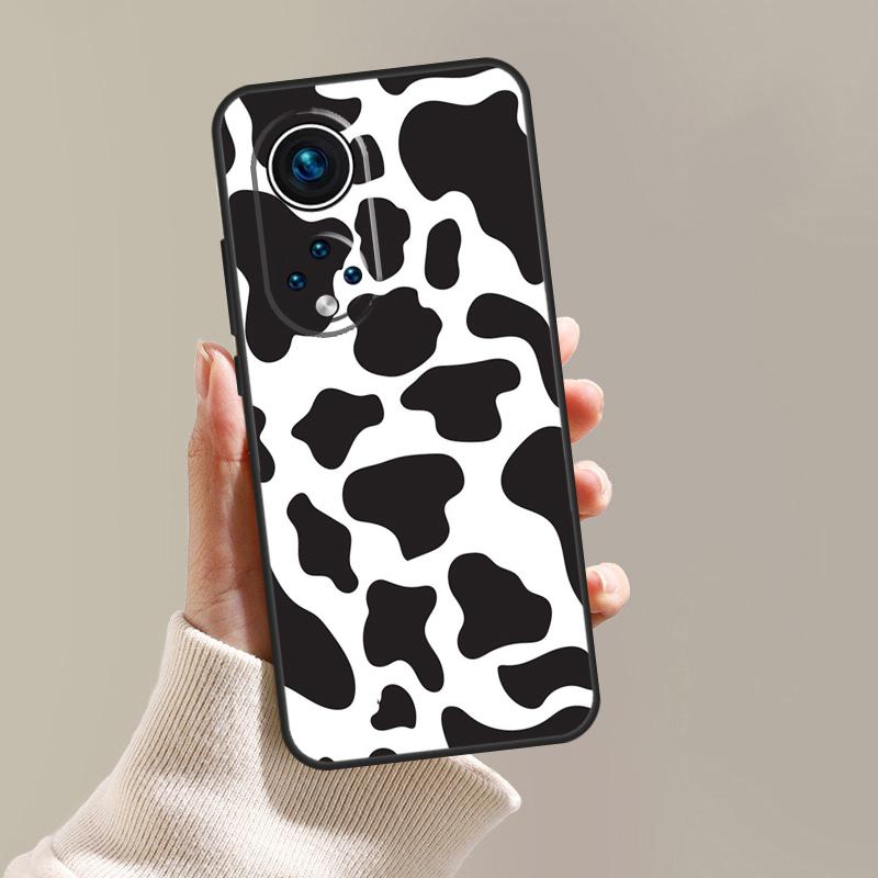 White Black Cow Print Cover For Honor X8 X8a X9 X9a X7a X7 X6a 8X 9X Magic 5 Lite Pro Honor 70 50 90 Lite Case