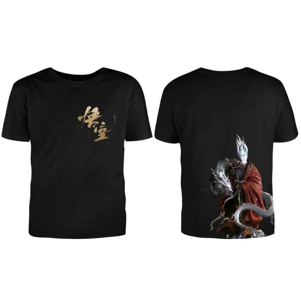 LE Black Myth Wukong  Perimeter Short-sleeved Cotton Double-sided Printed Loose Casual Game T-shirt for Men and Women