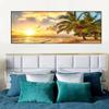 Lazy Beach Sunset Scenery Canvas Wall Art Painting Big Size Poster Print Palm Tree Wall Art Nordic Living Room Office Decor