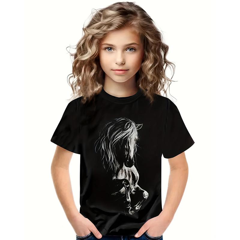 Summer Fashion Cartoon Horse 3D Printed Kids T Shirt For Boys Girls Tees Tops Casual Boy Girl T-shirt Unisex Children's Clothing