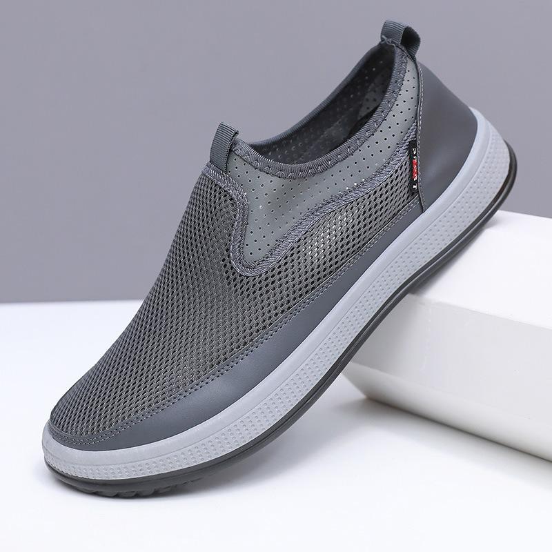 Men's shoes net shoes summer new solid color versatile single shoes breathable soft sole light casual shoes men