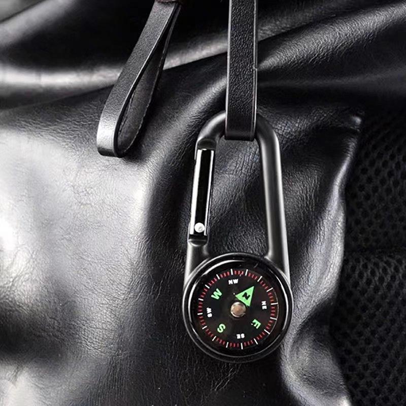 Mini Lightweight Compass, Portable Carabiner Keychain Compasses, Outdoor Camping Tool, Mountaineering Tourism Survival Equipment