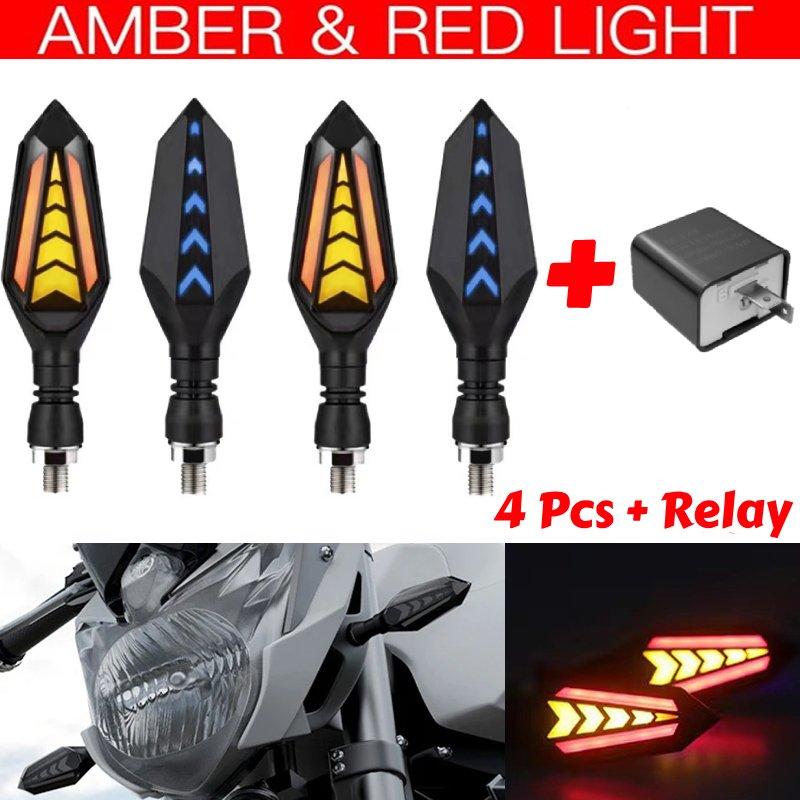Double Side Flowing Turn Signal Lights Built-in Relay Sequential Flashing Blinker Lamp 12V Motorcycle LED Turn Signal Light