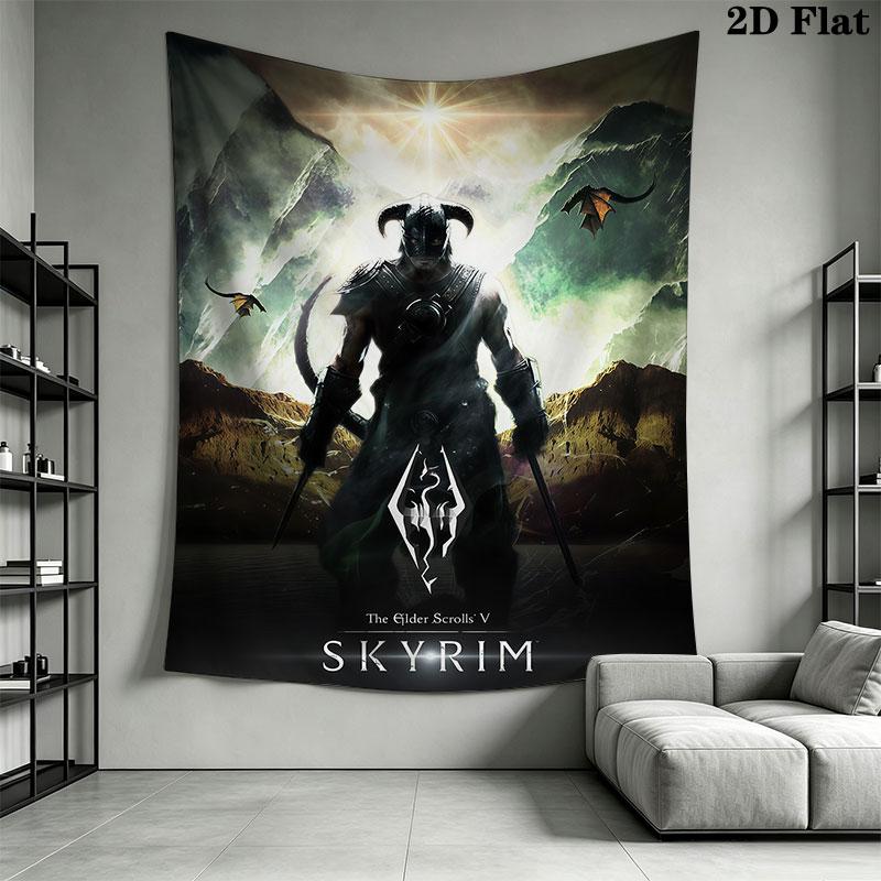 The Elder Scrolls Wall Hanging Printed Fabric Blanket Decorative Tapestries for Bedroom Living Room Home Decor