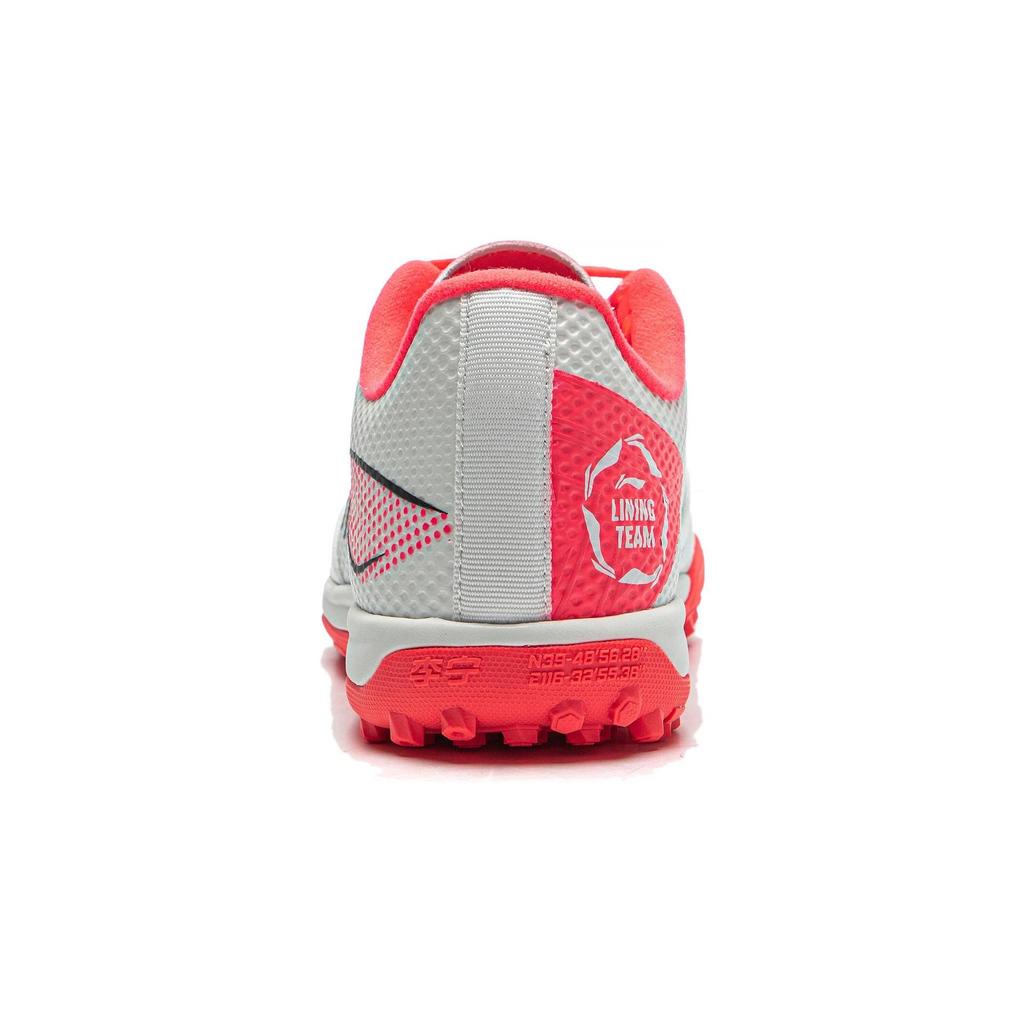LiNing Comfortable Shock Absorbing Durable Low Top Youth Football Shoes Kids Football Shoes White Red ASTT010-7