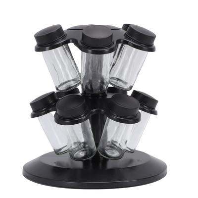 Revolving Countertop Seasoning Bottle Rack Kitchen Rotating Seasoning Jar Rack Condiment Holder Shelf