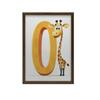 Poster Smiling Giraffe At The Letter "O Poster Smiling Giraffe At The Letter "O, 50X70 Cm, Unframed, Premium Canvas On Stretcher