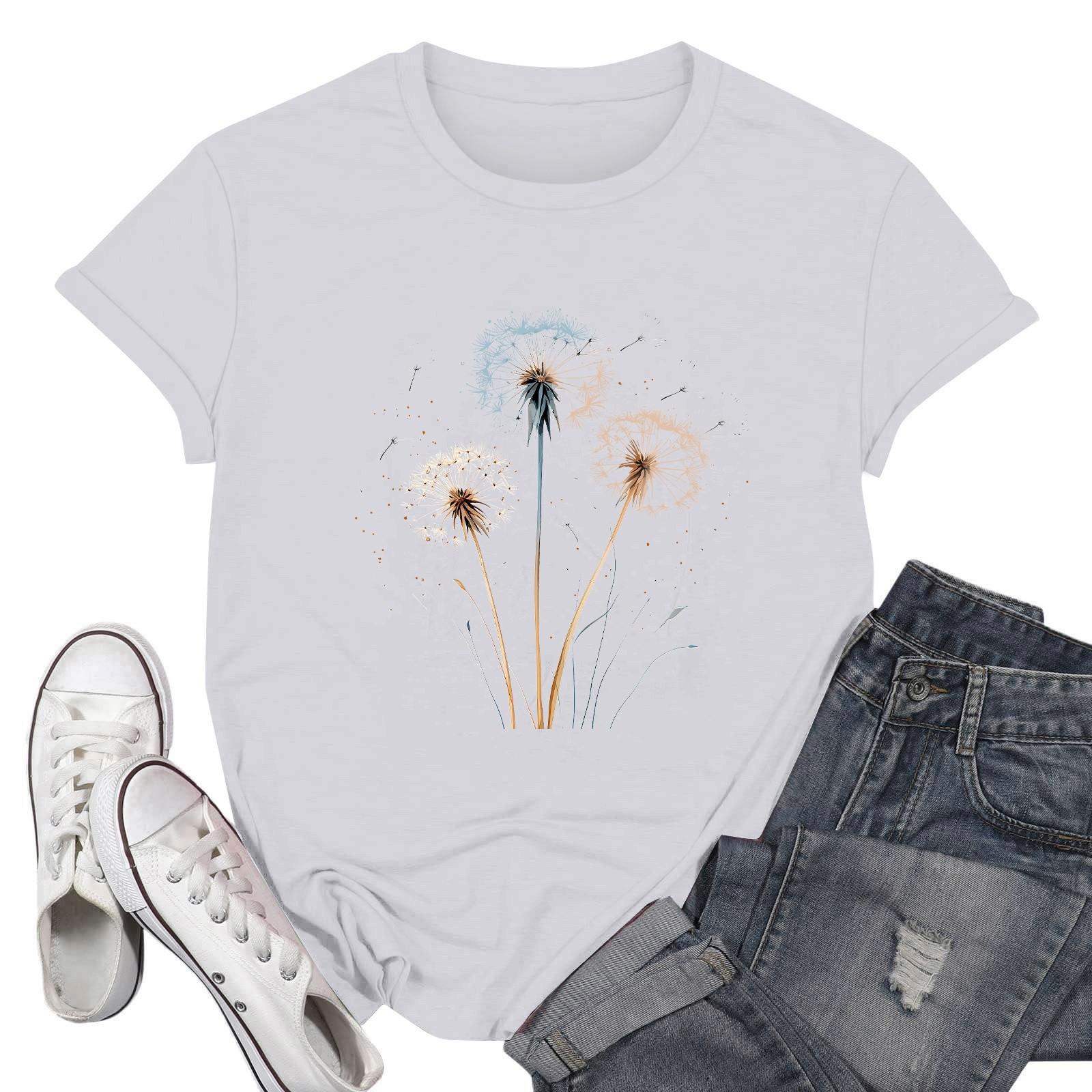 

Женские модные повседневные пуловеры с короткими рукавами и круглым вырезом с принтом L белый