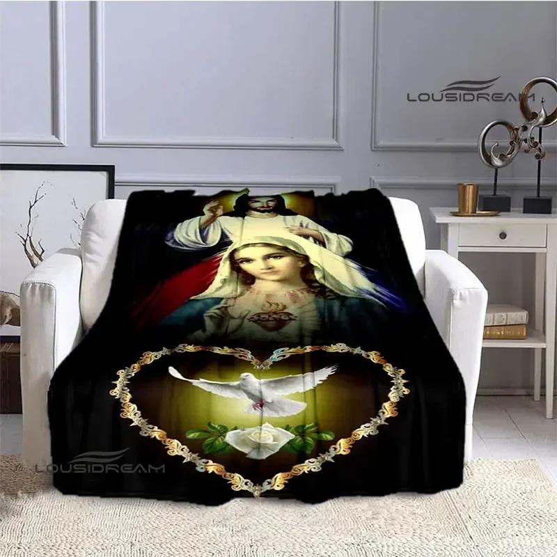 Virgin Mary Faith Print Blanket Flannel Soft Comfort Blanket Home Travel Blanket Kids Warm Blanket picnic blanket birthday gift