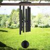 Nordic Style 32-inch Black Wind Chime - Six-Tube Garden Courtyard Decor Gift