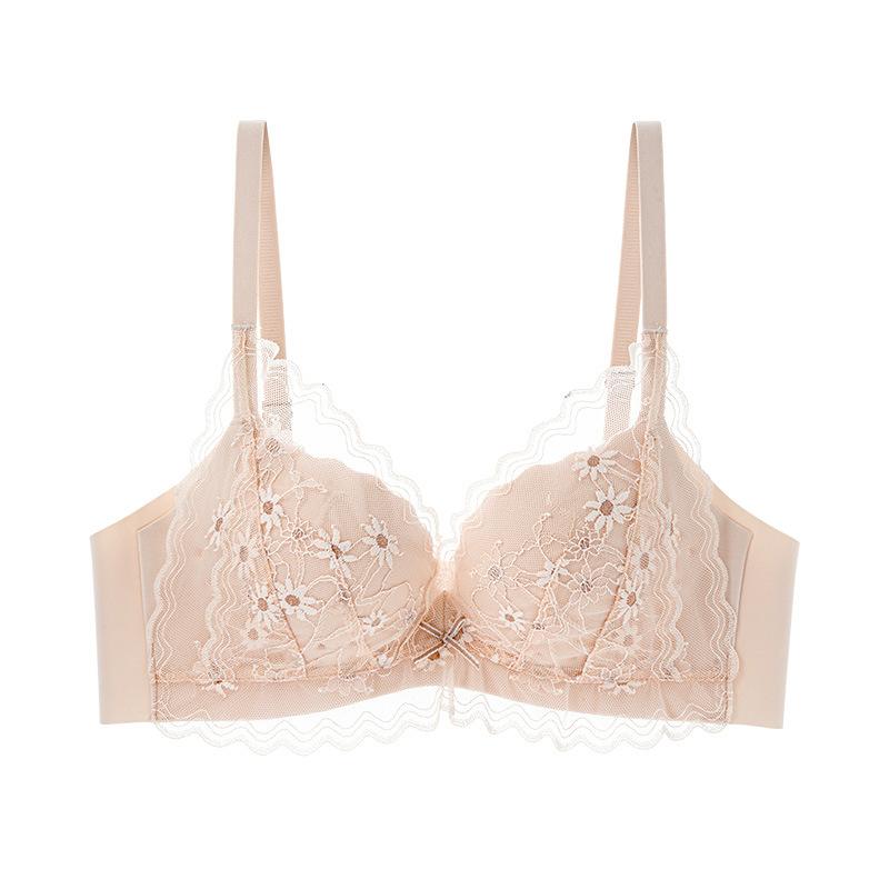 No steel ring, sexy lace underwear, women's hole cup, advanced sense, seamless gathering, anti-sagging bra cover