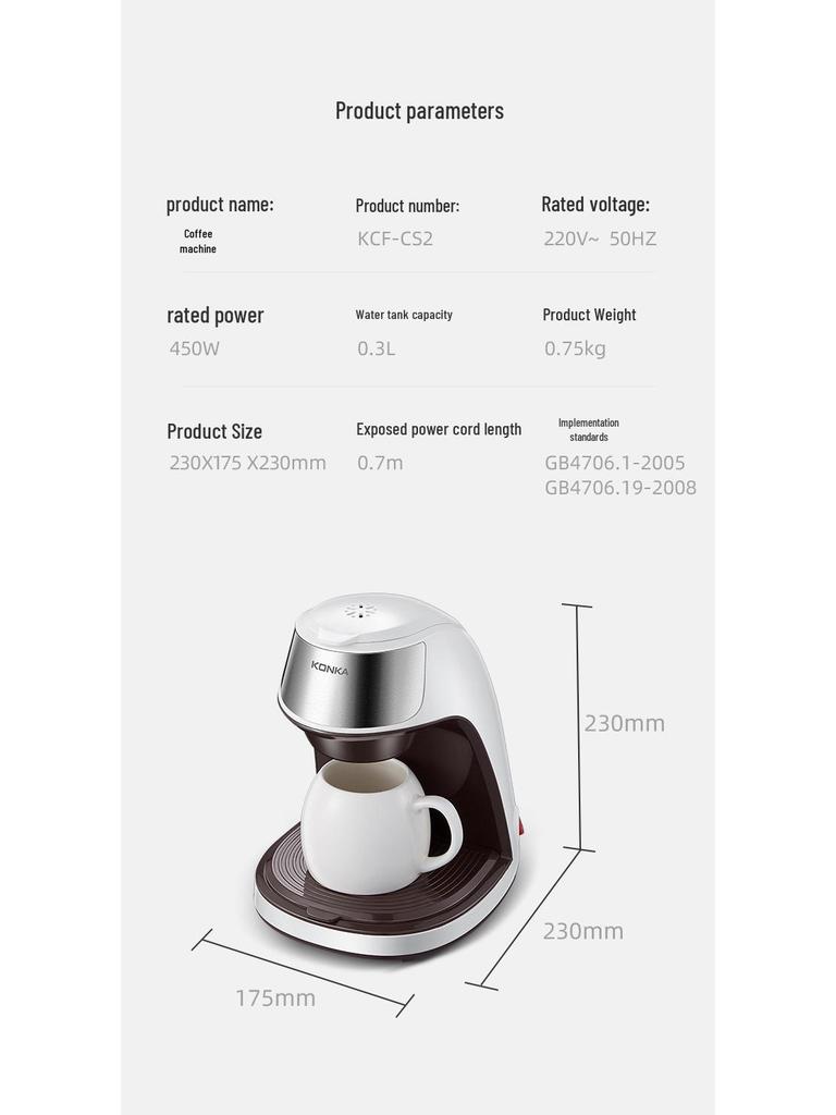 Compact Automatic Drip Coffee & Tea Maker for Home and Office