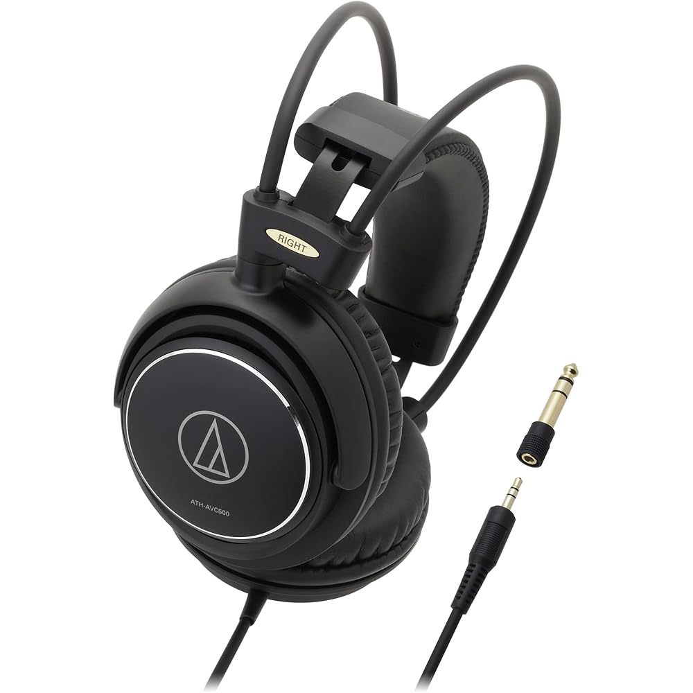 Audio-Technica Wired Headphones ATH-AVC500, 3m Cable, 6.3mm Standard/3.5mm Mini Connectors, Black