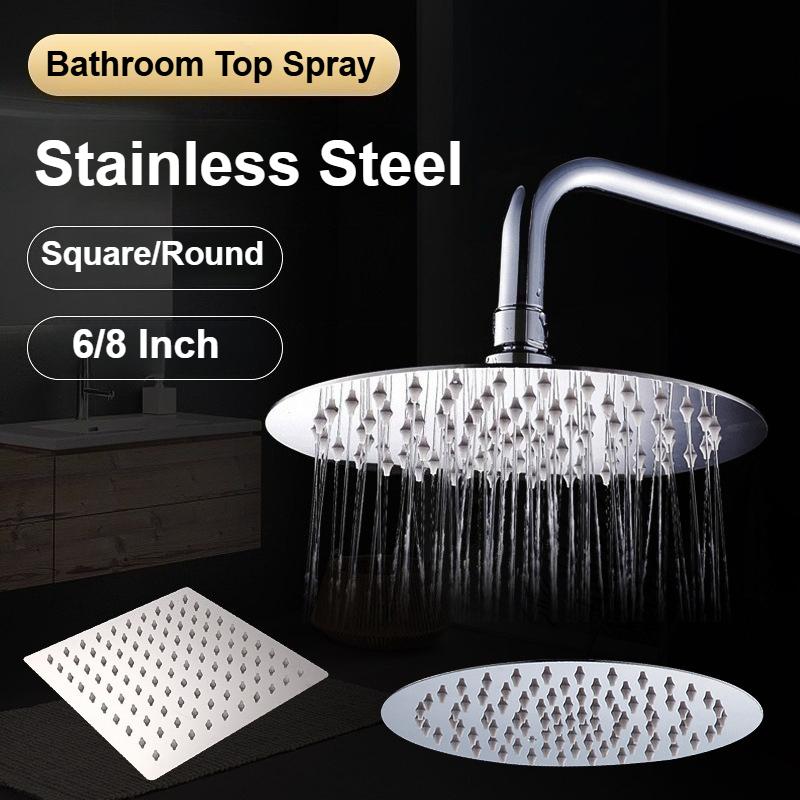 Rainfall Top Spray Shower Accessories Stainless Steel 6/8 Inch Bathroom Showerhead Square/round Large Panel Shower Head
