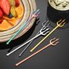 304 Swan Shape Tableware Holder Stainless Steel Fork Base Fruit Fork Dessert Spoon Cutlery Storage Rack 6-piece Set