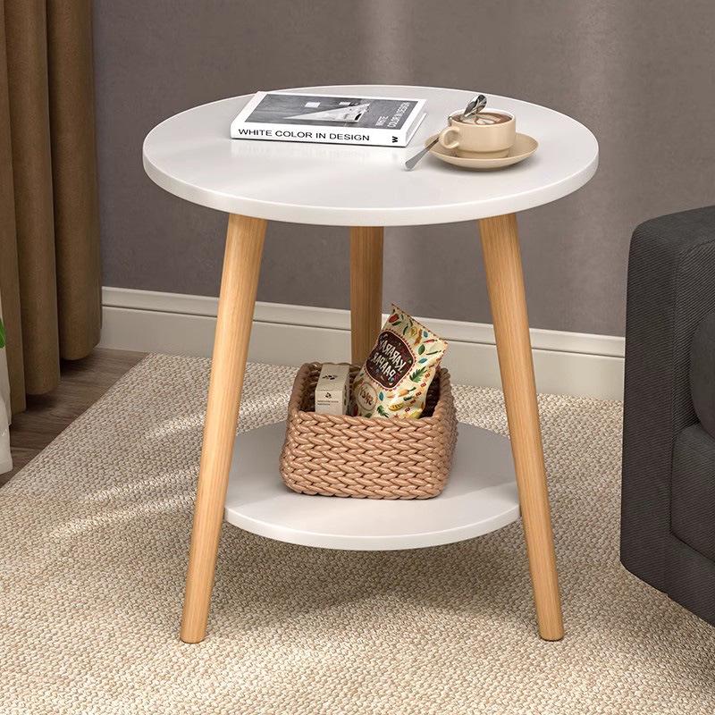 Compact Movable Sofa Side Table: Coffee Table & Storage Rack for Small Spaces, Bedroom, or Rental Room