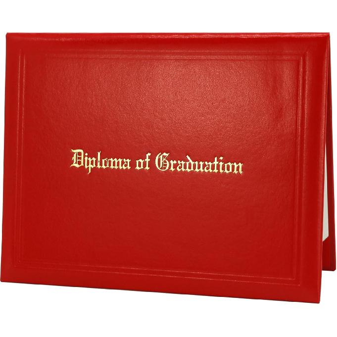 GraduatePro Imprinted Diploma Cover 8.5 x 11, Leatherette Padded Certificate Covers, Graduation Document Holder Letter Size, Black