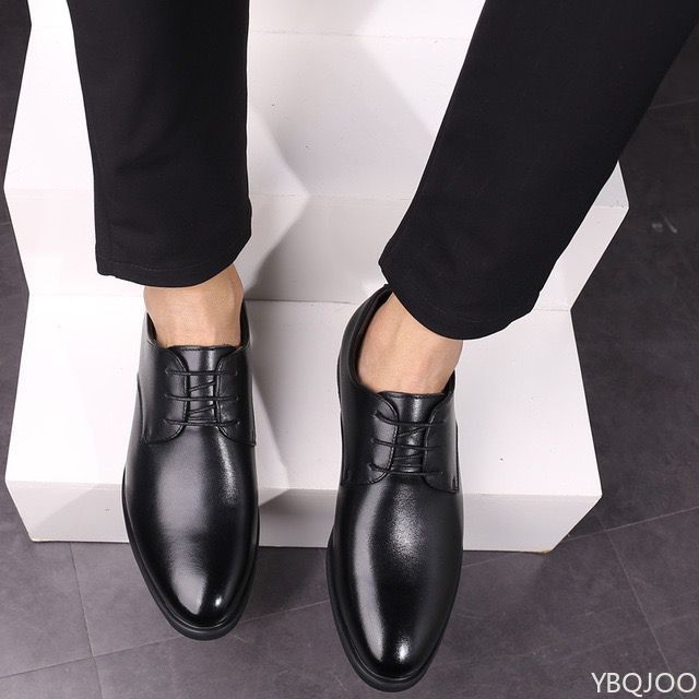 2026 Male Business Formal Wear Casual Shoe Men's Breathable Leather Shoes Black Soft Leather Soft Bottom Spring Best Man Homme