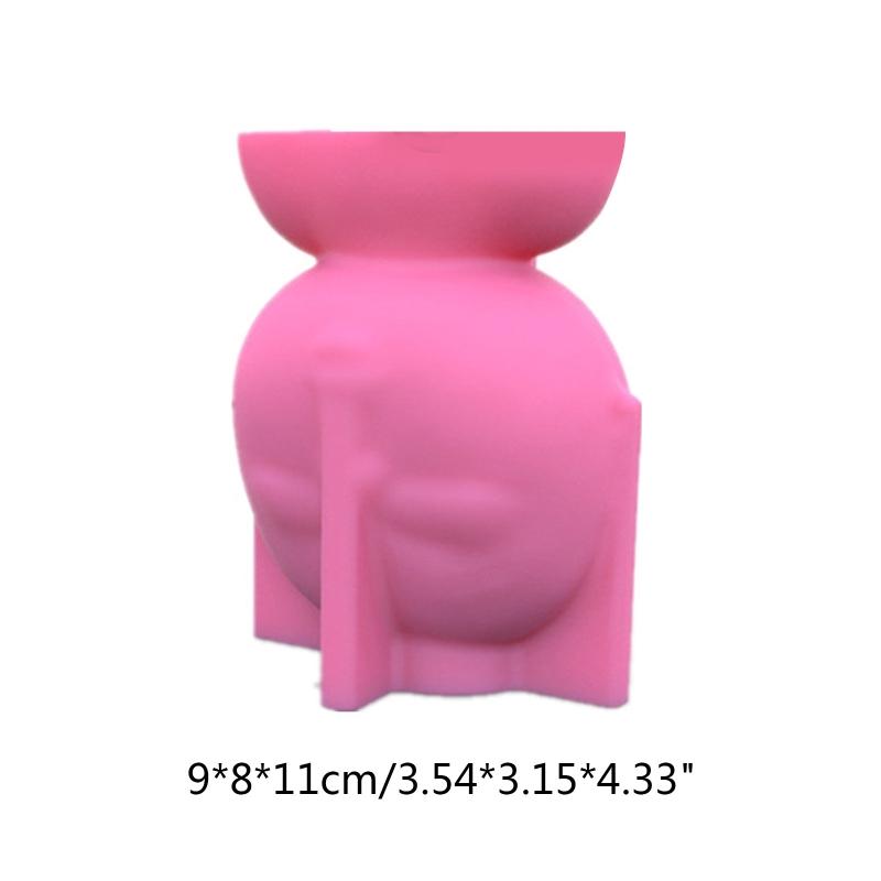 Face Flower Pot Silicone Mold Succulent Planter Concrete Mold Cute Concrete Cement Mold for DIY Pen Holder,Home Decor