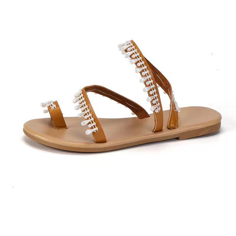 

Новые туфли на плоской подошве с цветком, слово, большие размеры, размер 43, богемные сандалии 43