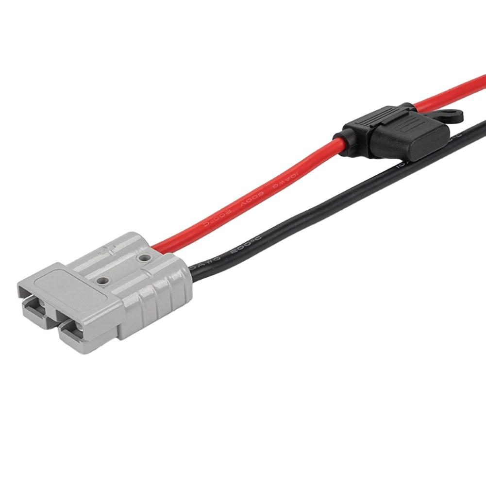50Amp For Anderson 10AWG Double Cable Connector 300mm Length Fused Compatible with Battery Shunt Line for Vehicle Applications China Mainland