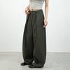 Gray Fishbone Pattern Wide-leg Overalls Women's Autumn New High-end Drape Casual Scimitar Pants