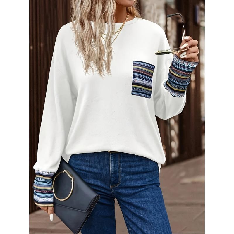 

Женский осенне-зимний удобный пуловер с длинным рукавом XXL белый