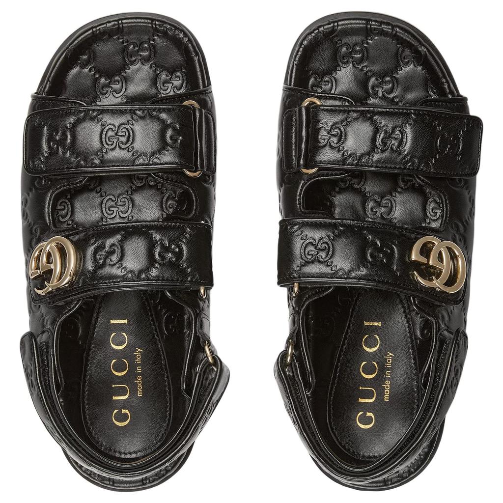 Gucci Wmns Double G Sandal 'Black' Women's 816625 AAEGP 1000