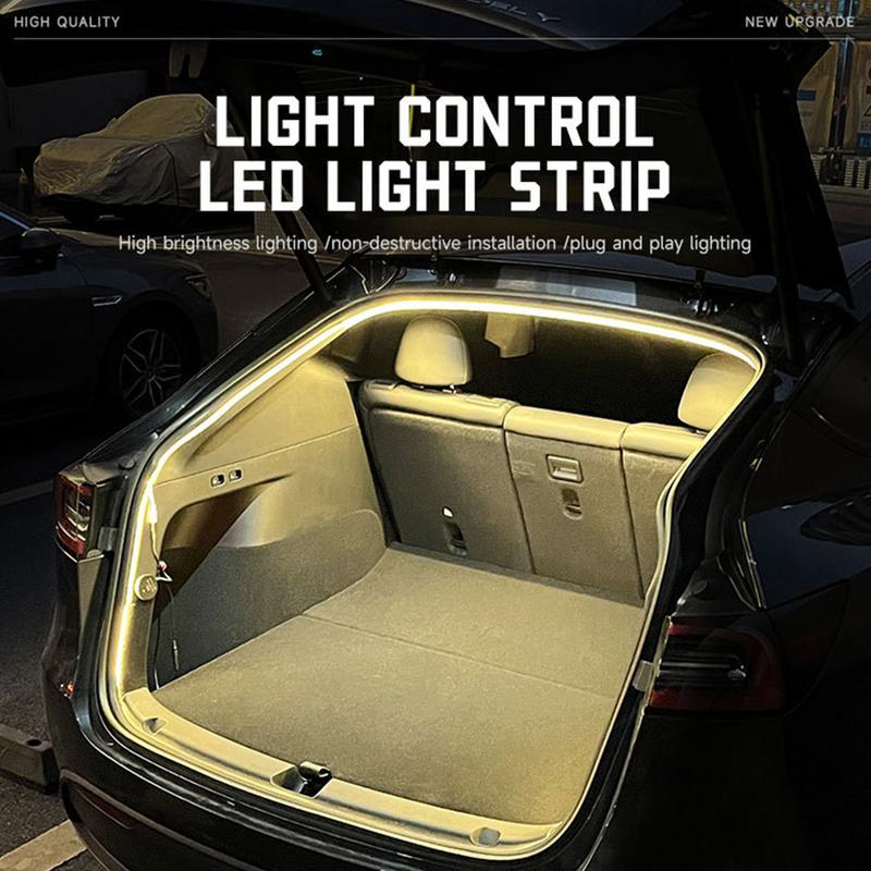 5M Car Trunk Atmosphere Light For Tesla For Model 3/Y Automatic Light Control Sensor Ambient Deco Light Auto Interior Led Strip