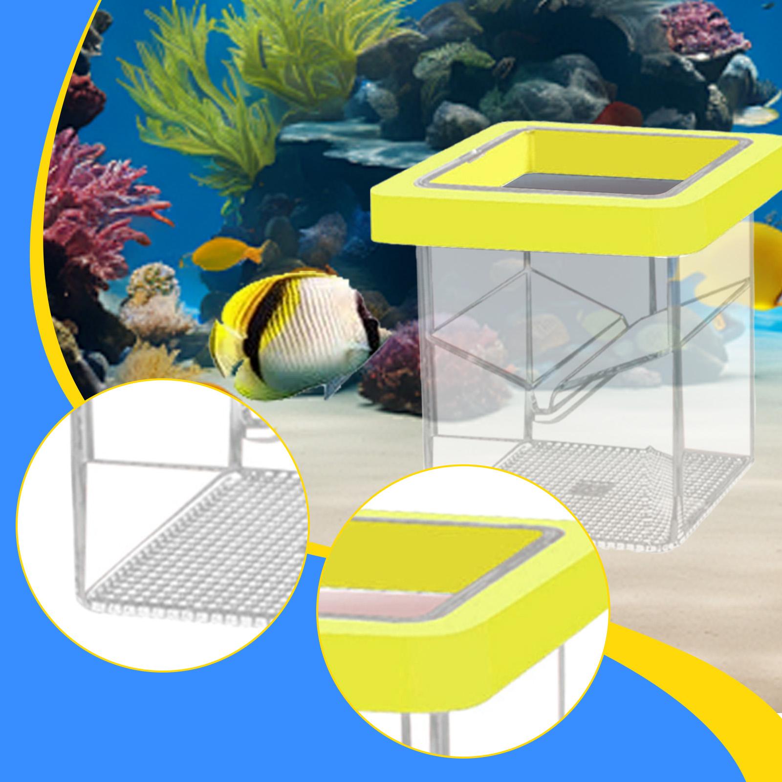 

Floating Fish Breeding Isolation Box for Aquarium Tank Acrylic Clear Sturdy Easy to Clean Breeder Box for Shrimp Baby Fish жовтий