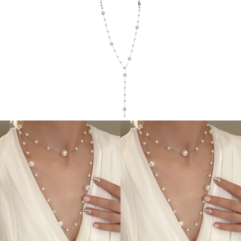 Elegant French Vintage Pearl Choker Necklace With Geometric Design For Women