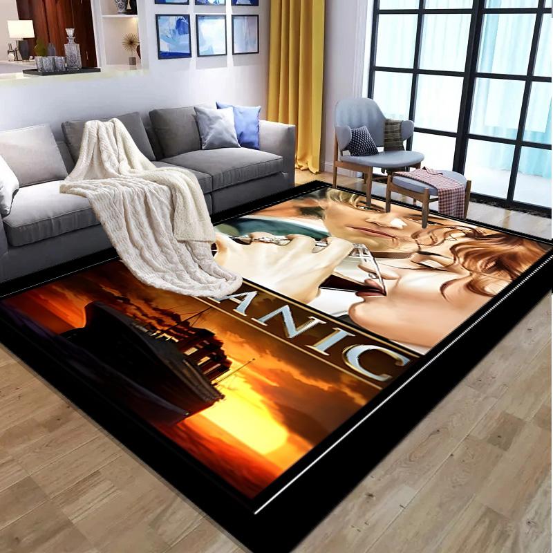 RMS Titanic Pattern Rug, Indoor/Outdoor Mat, for Picnic, Gameroom, Bedroom, Office, Living Room, Home Decor Carpet, Birthday Gift