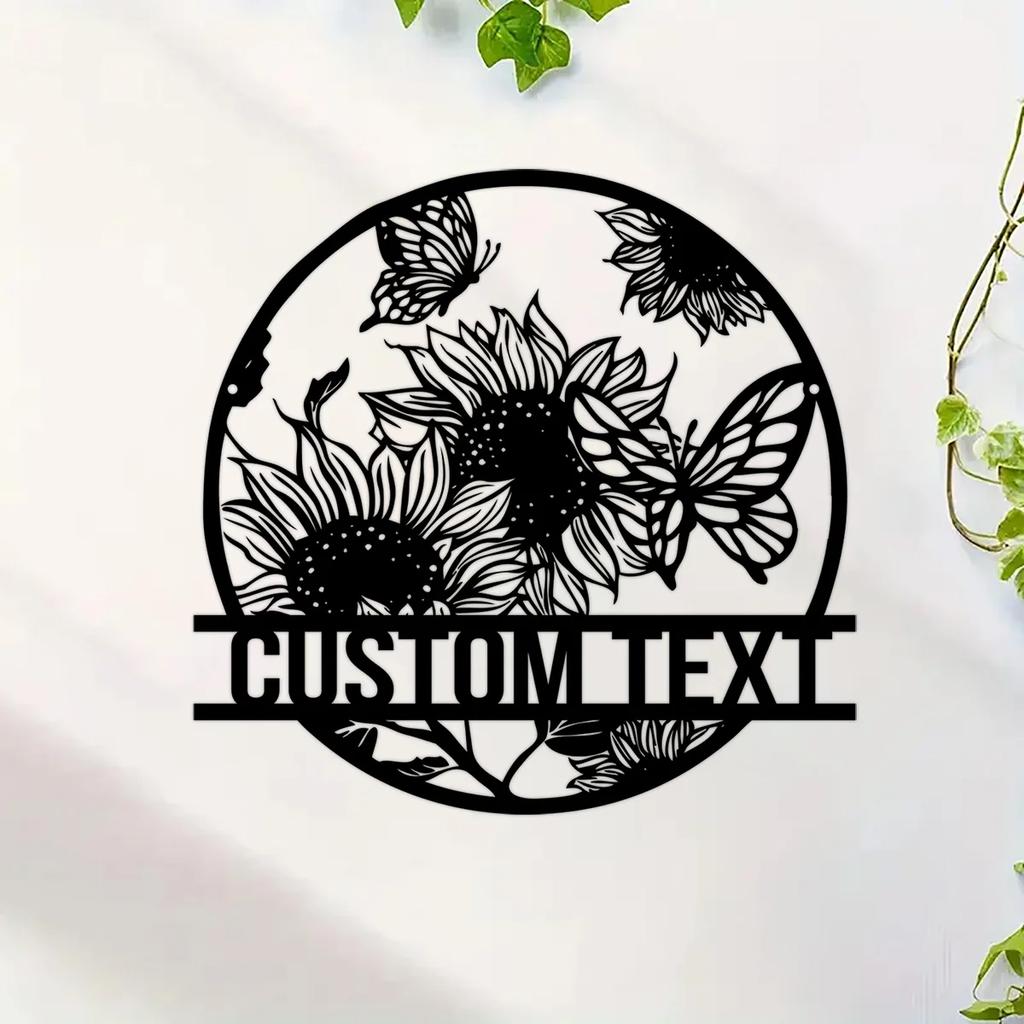 Metal Garden Stake Sign, Custom Name Flower Decor, Yard Art Stake, Personalized Garden Ornament, Outdoor Metal Plant Marker